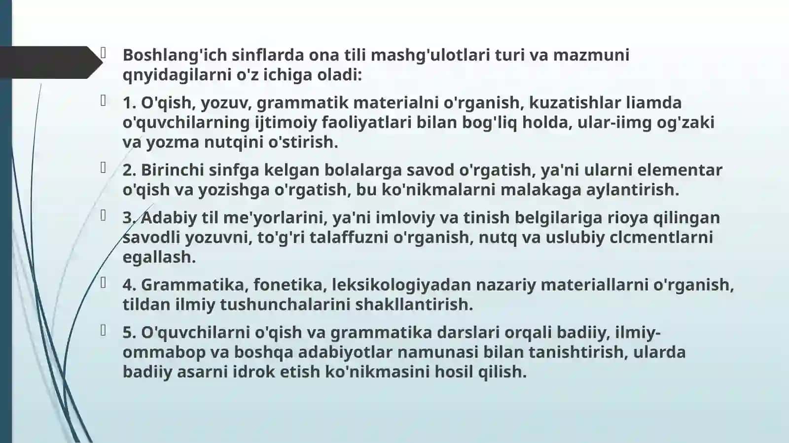 Ona tili va o‘qish savodxonligini o‘qitish metodikasi 4