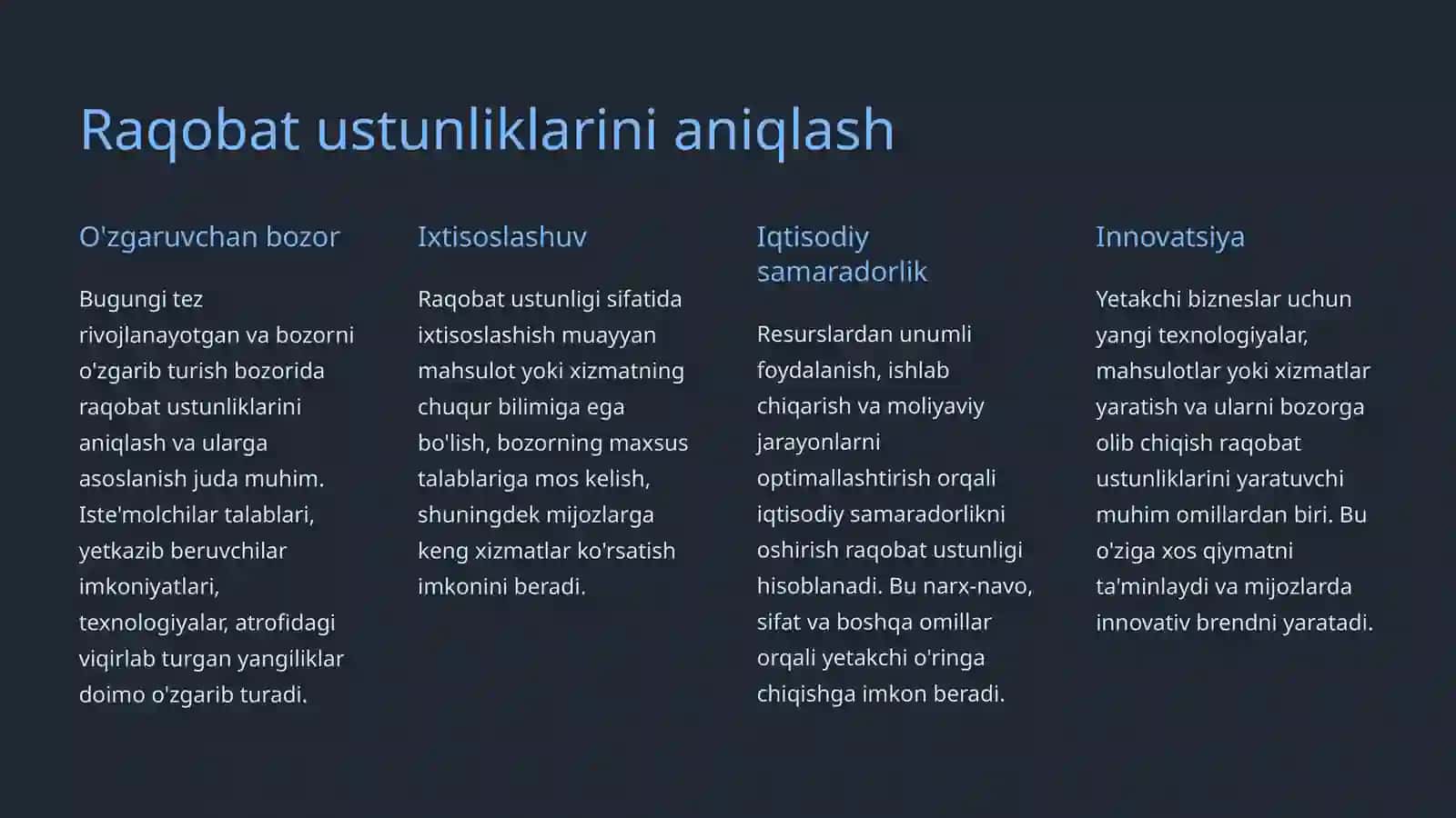 Biznesni Rivojlantirish uchun Tavsiyalar 4