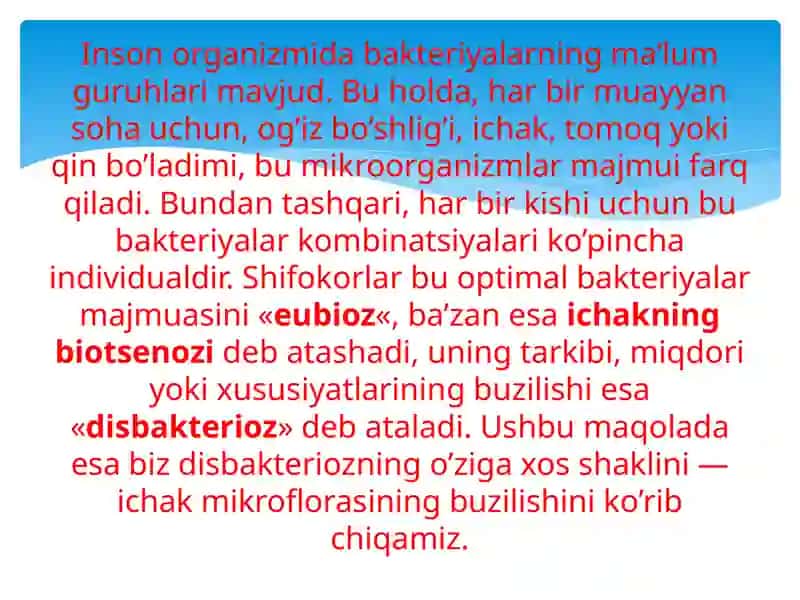 ICHAK DISBAKTERIOZI 4