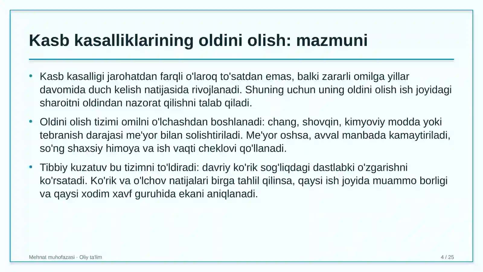 Bojxona organlarida kasb kasalliklarining oldini olish 4