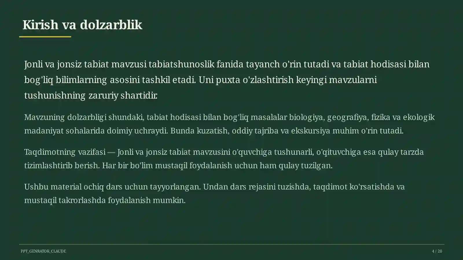 Jonli va jonsiz tabiat (2-sinf) 4