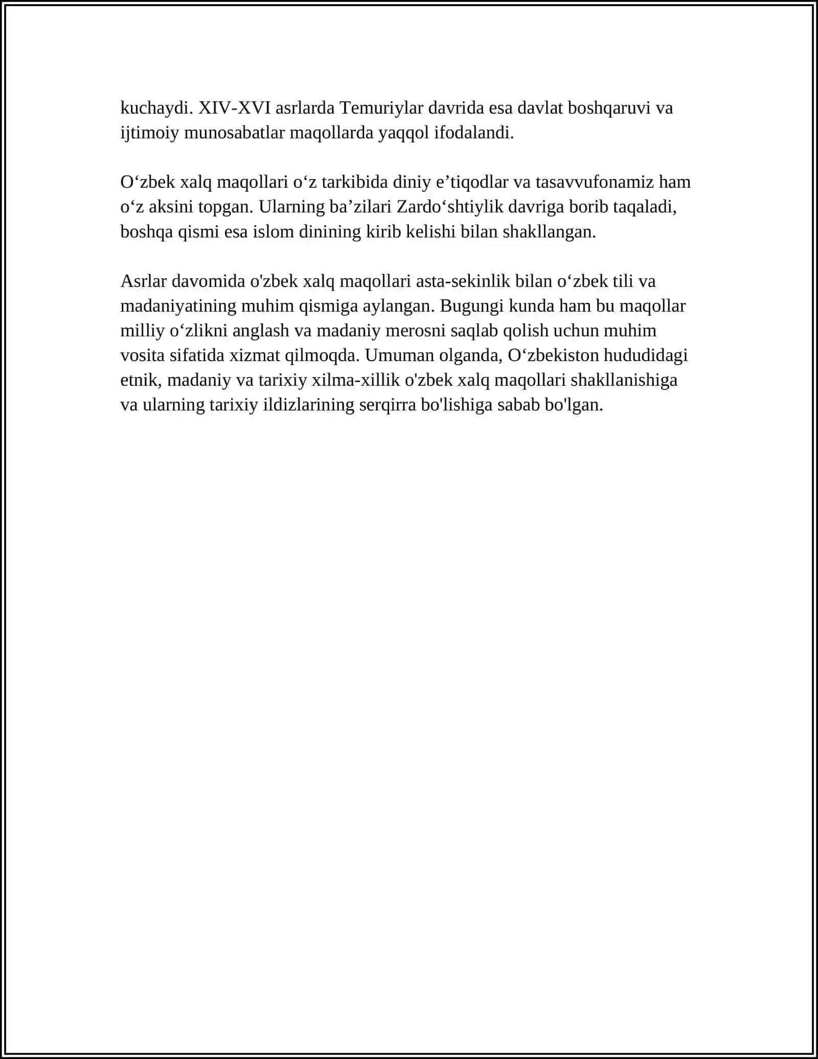 Oʻzbek Xalq Maqollarini Tahlil Qilish 4