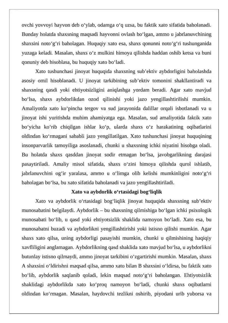 Jinoyat huquqida xato va uning huquqiy ahamiyati 4
