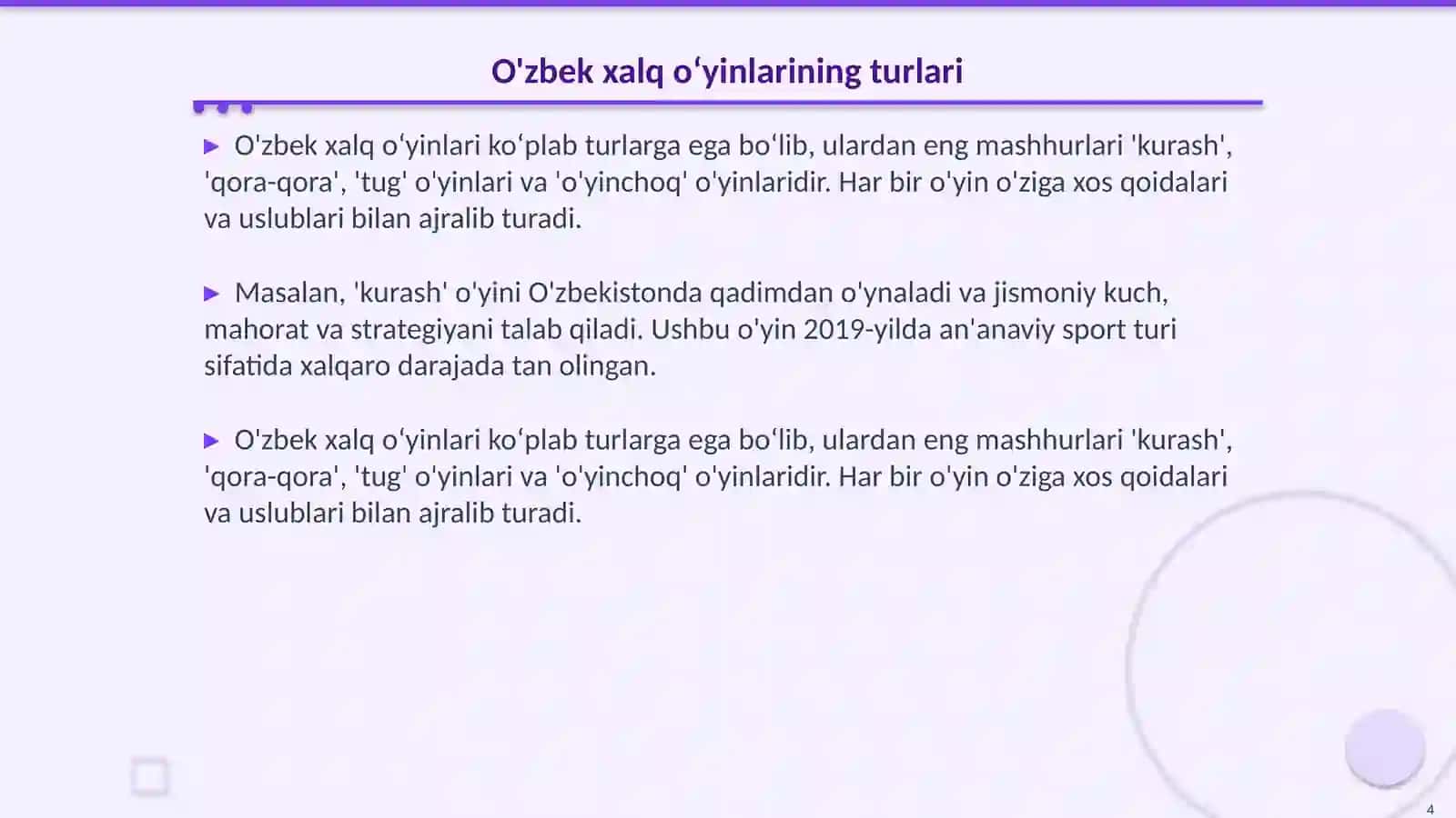 Xalq o‘yinlari bo‘yicha 4