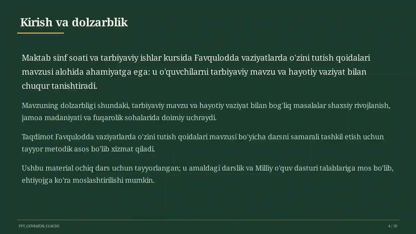 Favqulodda vaziyatlarda o'zini tutish qoidalari 4