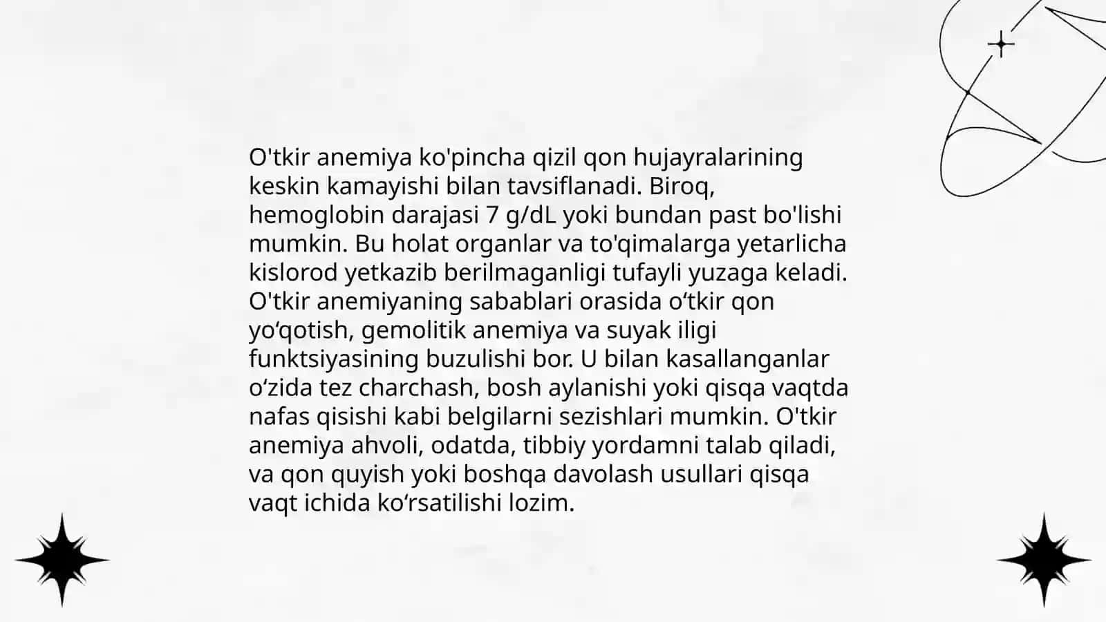 Anemiya kasalligi turlari rivojlanish tarixi tarqalishi davolash usullari 4