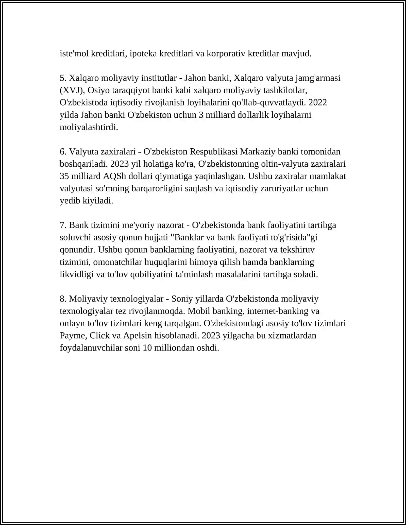 MOLIYA-KREDIT TIZIMI INSTITUTLARI 4