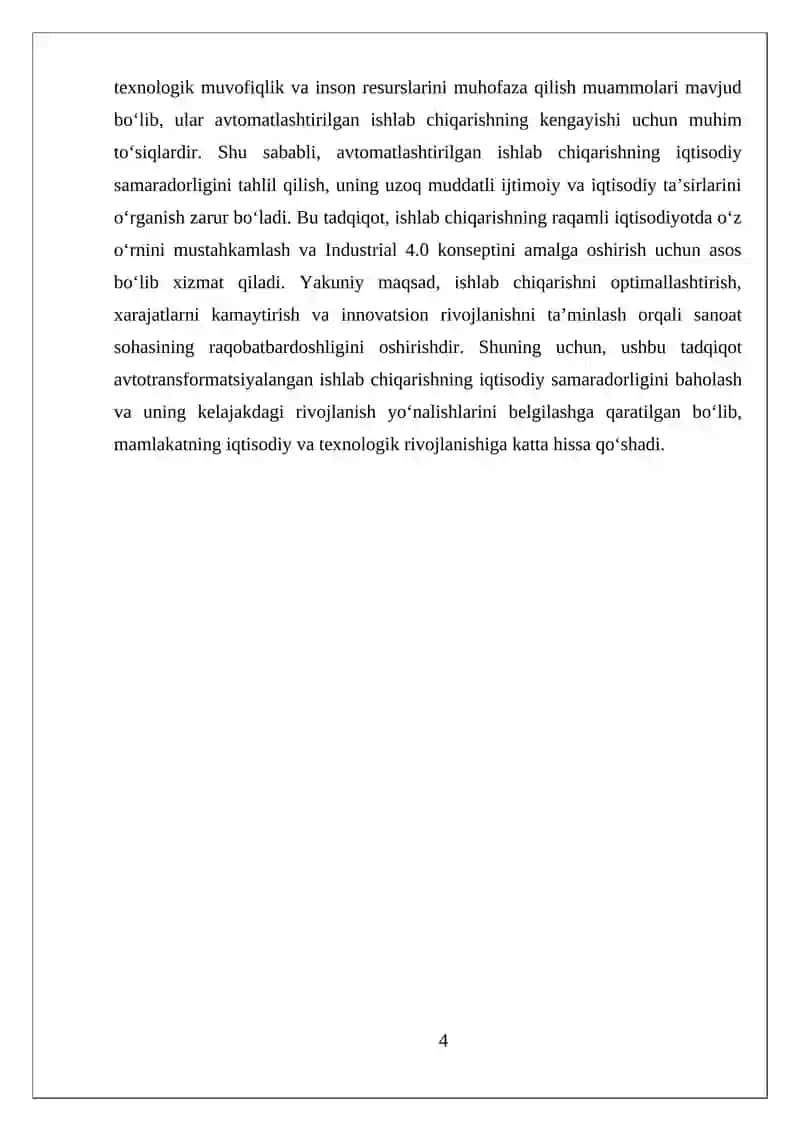 Avtomatlashtirilgan ishlab chiqarishning iqtisodiy samaradorligini baholash 4