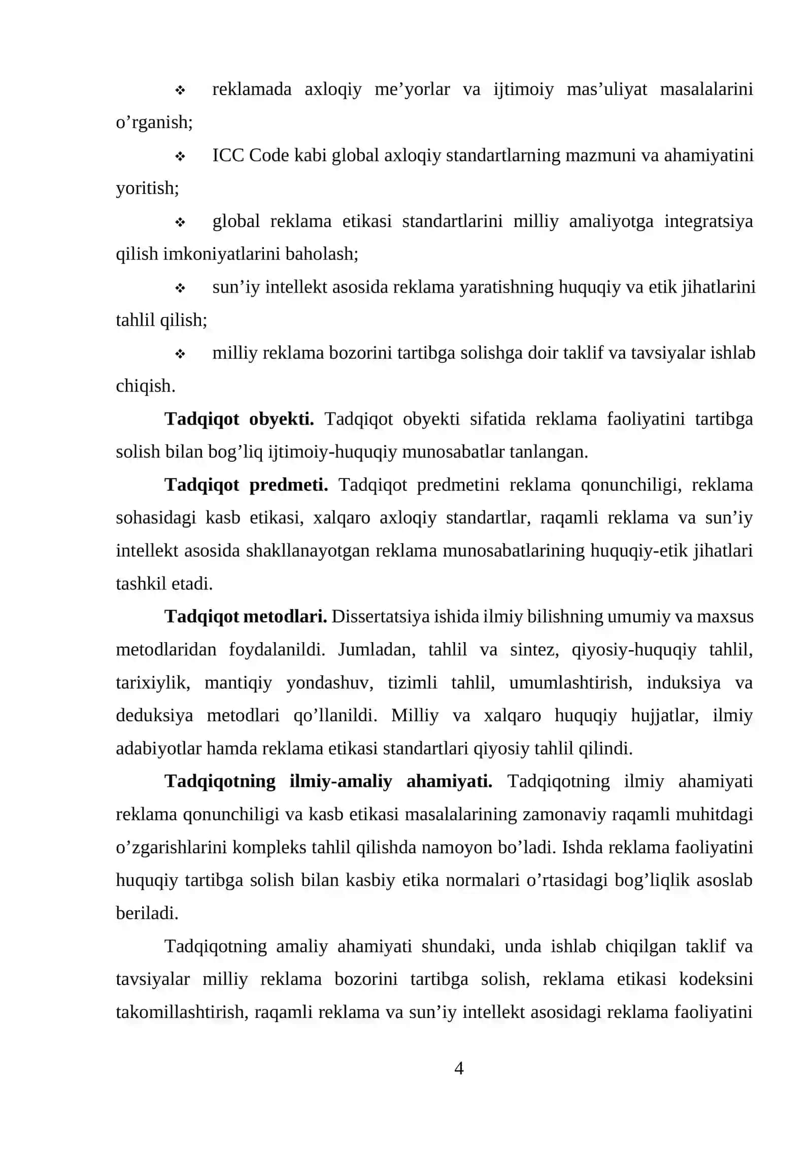 Reklama qonunchiligi va kasb etikasi masalalari 4