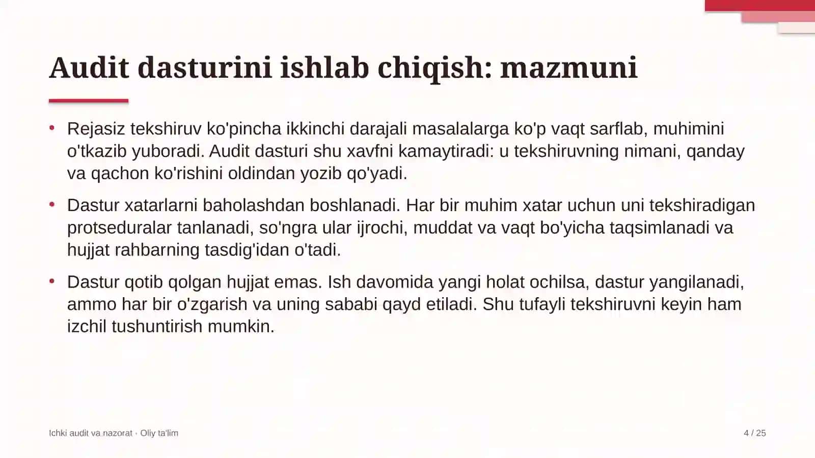 Fintex kompaniyalarida audit dasturini ishlab chiqish 4