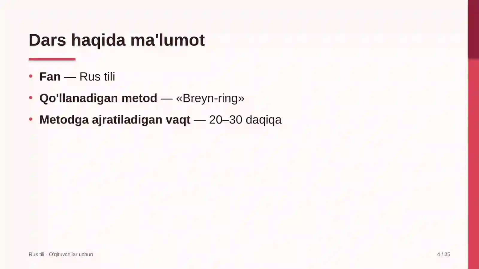 rus tili darslarida breyn ring metodidan foydalanish 1283 4