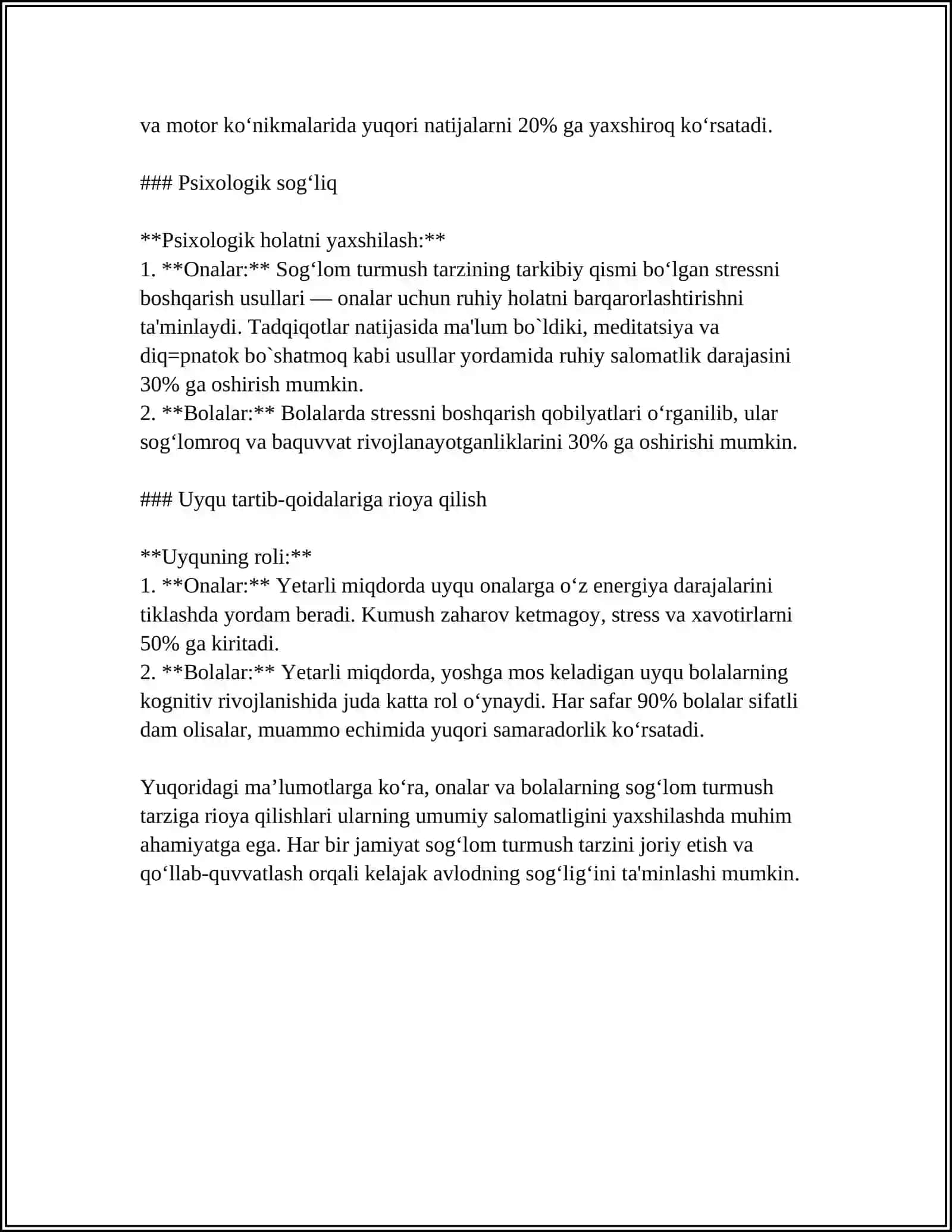 ONA VA BOLALAR SALOMATLIGIGA QARATILGAN TADBIRLAR 4