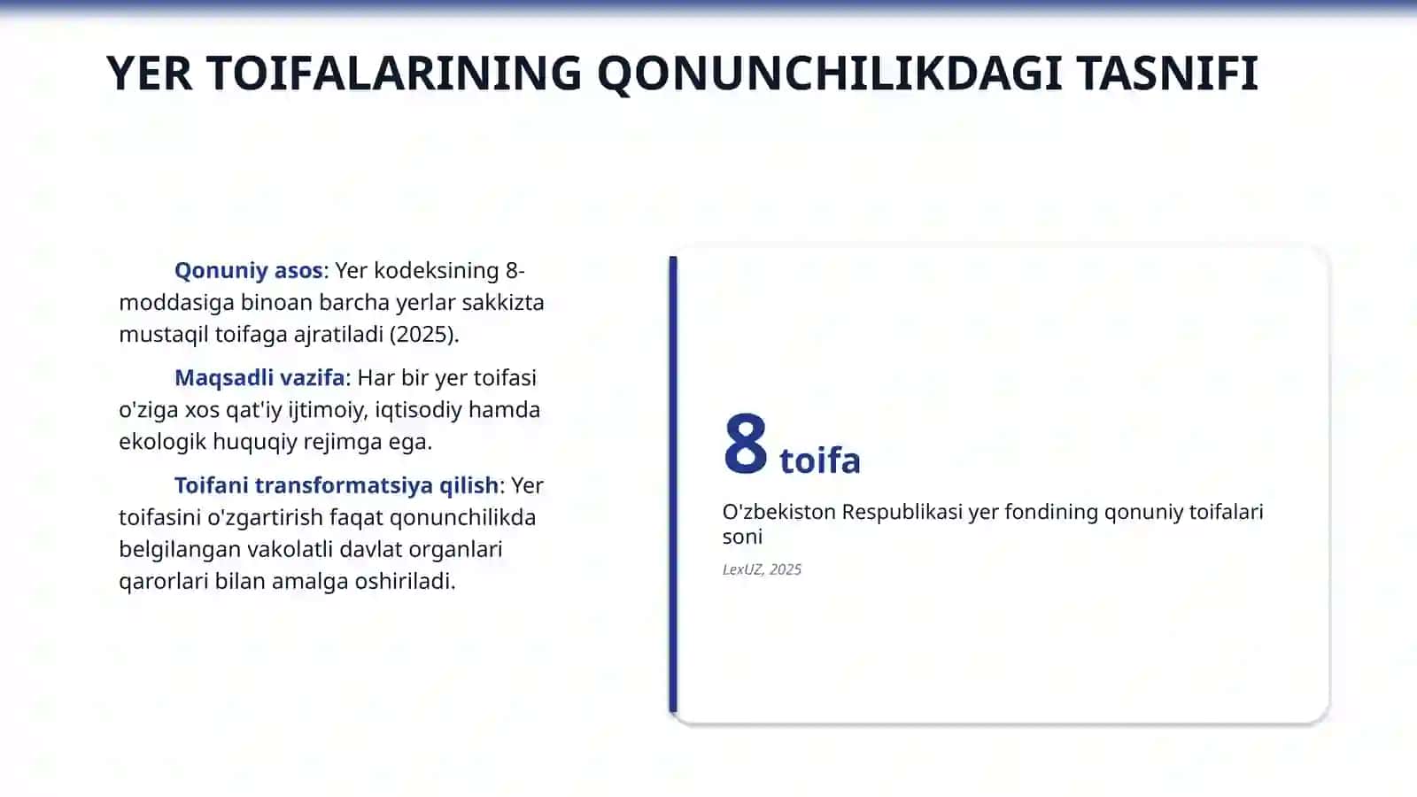Yer fondi tarkibi,yer toifalari va ularning huquqiy holati 4