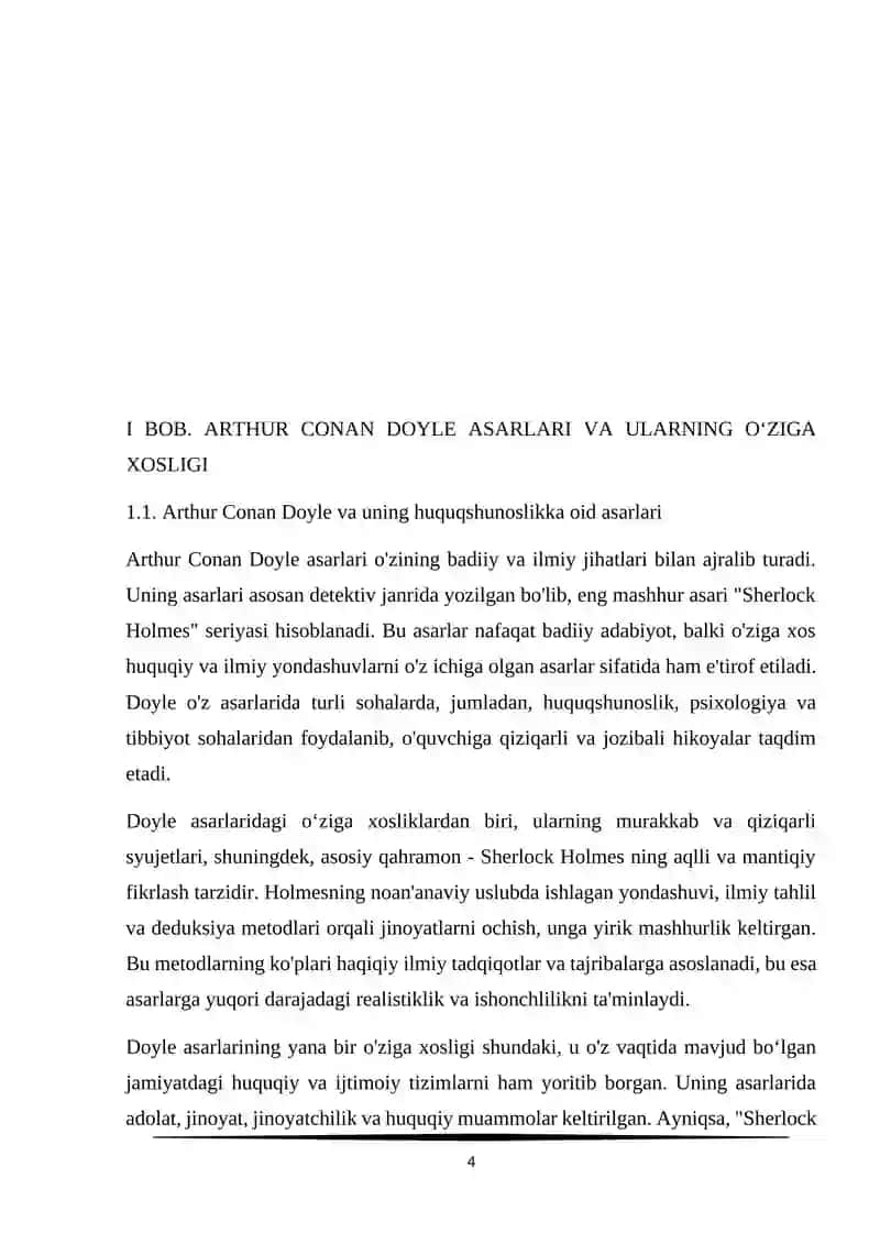 ARTHUR CONAN DOYLE ASARLARI VA ULARNING O‘ZIGA XOSLIGI 4