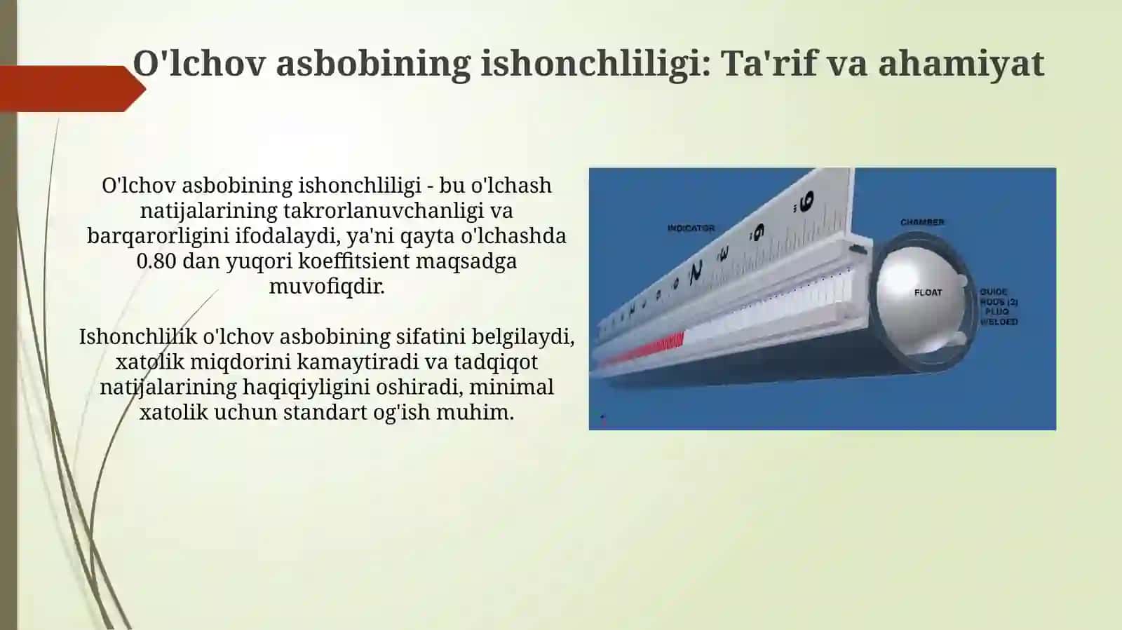O’lchov vositalaring ishonchlilik kursatkichlari 4
