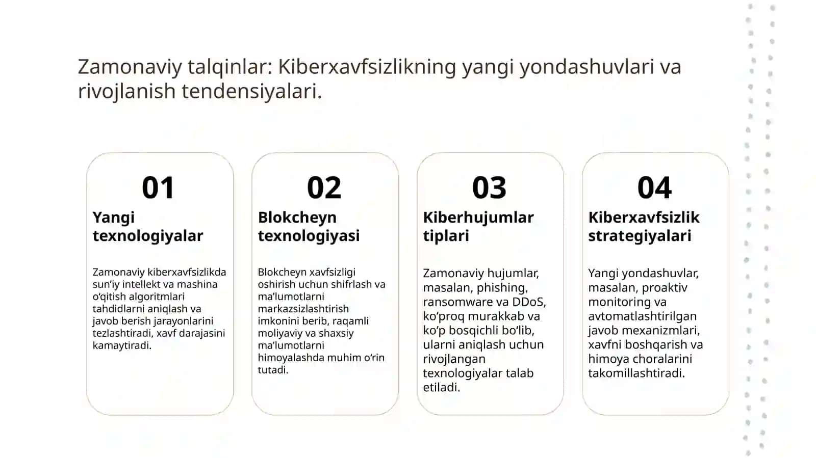 Kiberxavfsizlikning asosiy tushunchalari va zamonaviy talqinlari 4