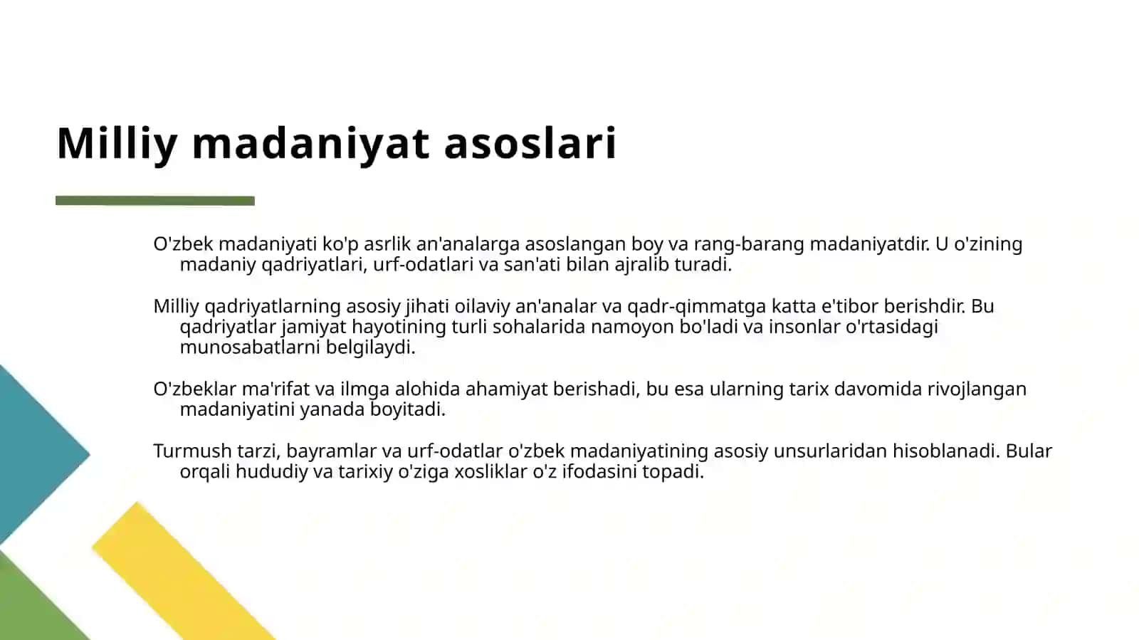 O'ZBEKLAR ISHI 4