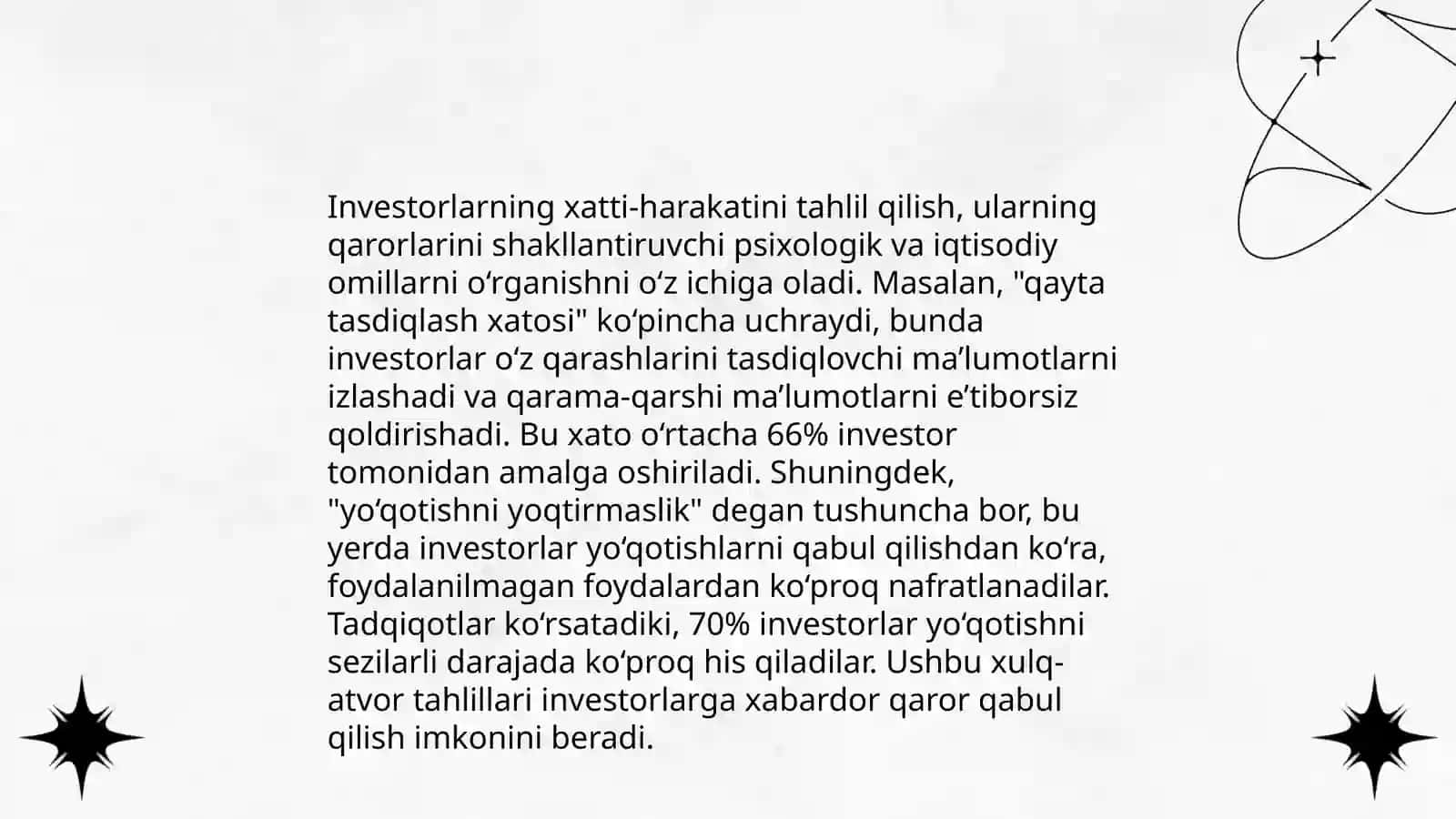 Bozor samaradorligi va uning investorlarning haqiqiy xatti-harakati bilan bog'liqligi haqidagi gipoteza 4