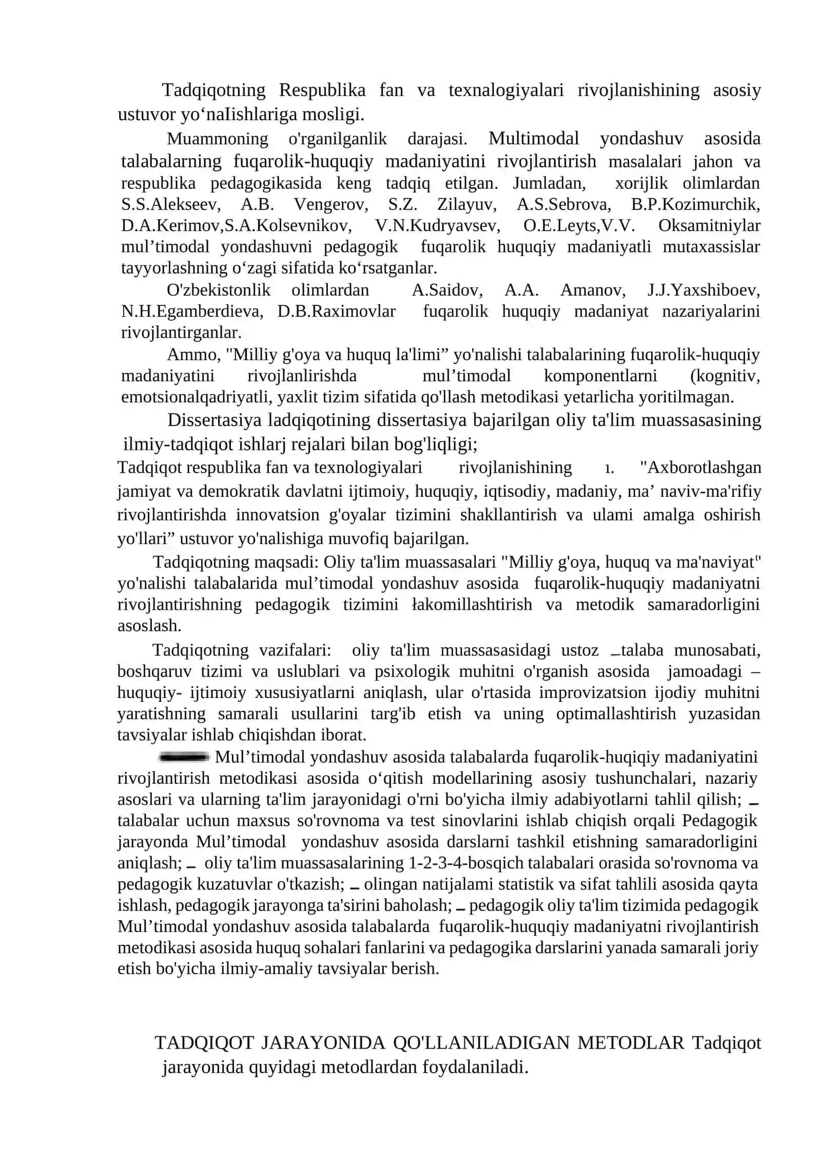 Multimodal yondashuv asosida talabalarning fuqarolik-huquqiy madaniyatini rivojlantirish metodikasi 4