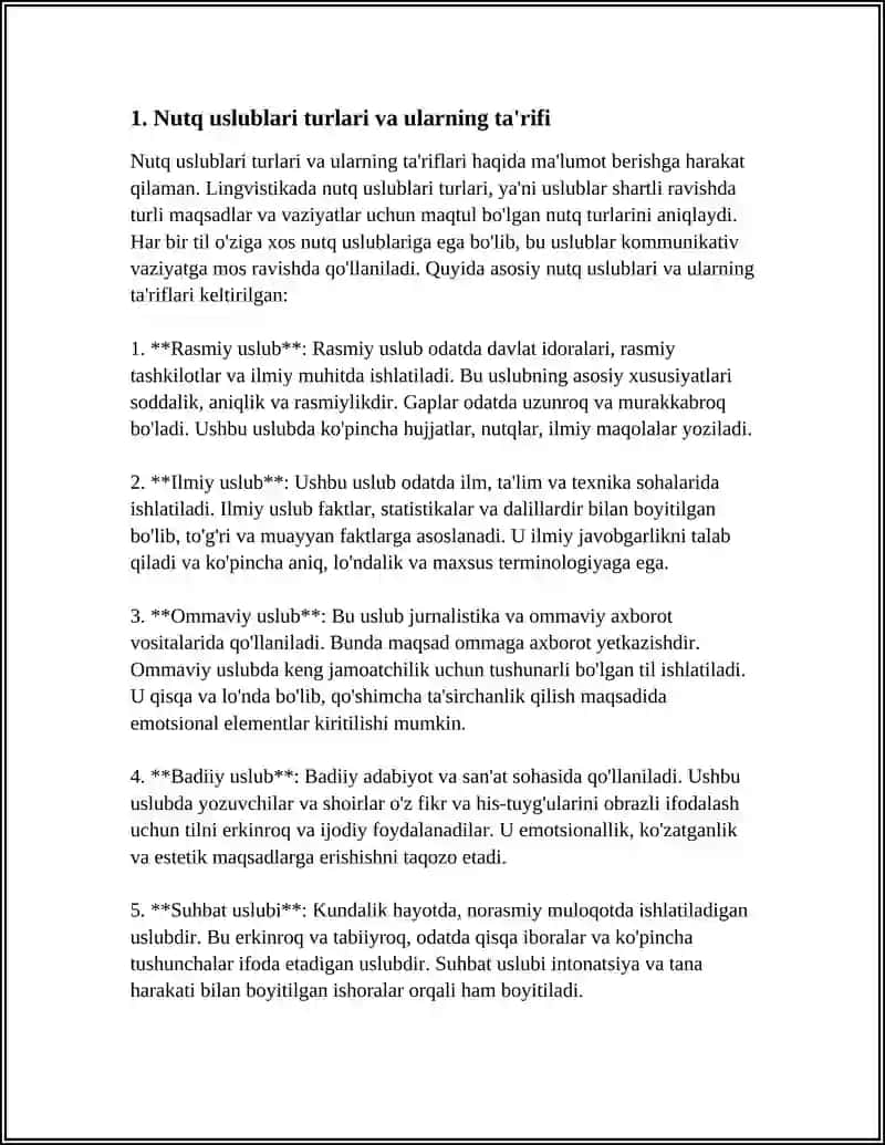 NUTQ USLUBLARI VA ULARNING XUSUSIYATLARI ILMIY USLUB VA UNING USLUBIY XUSUSIYATLARI 4