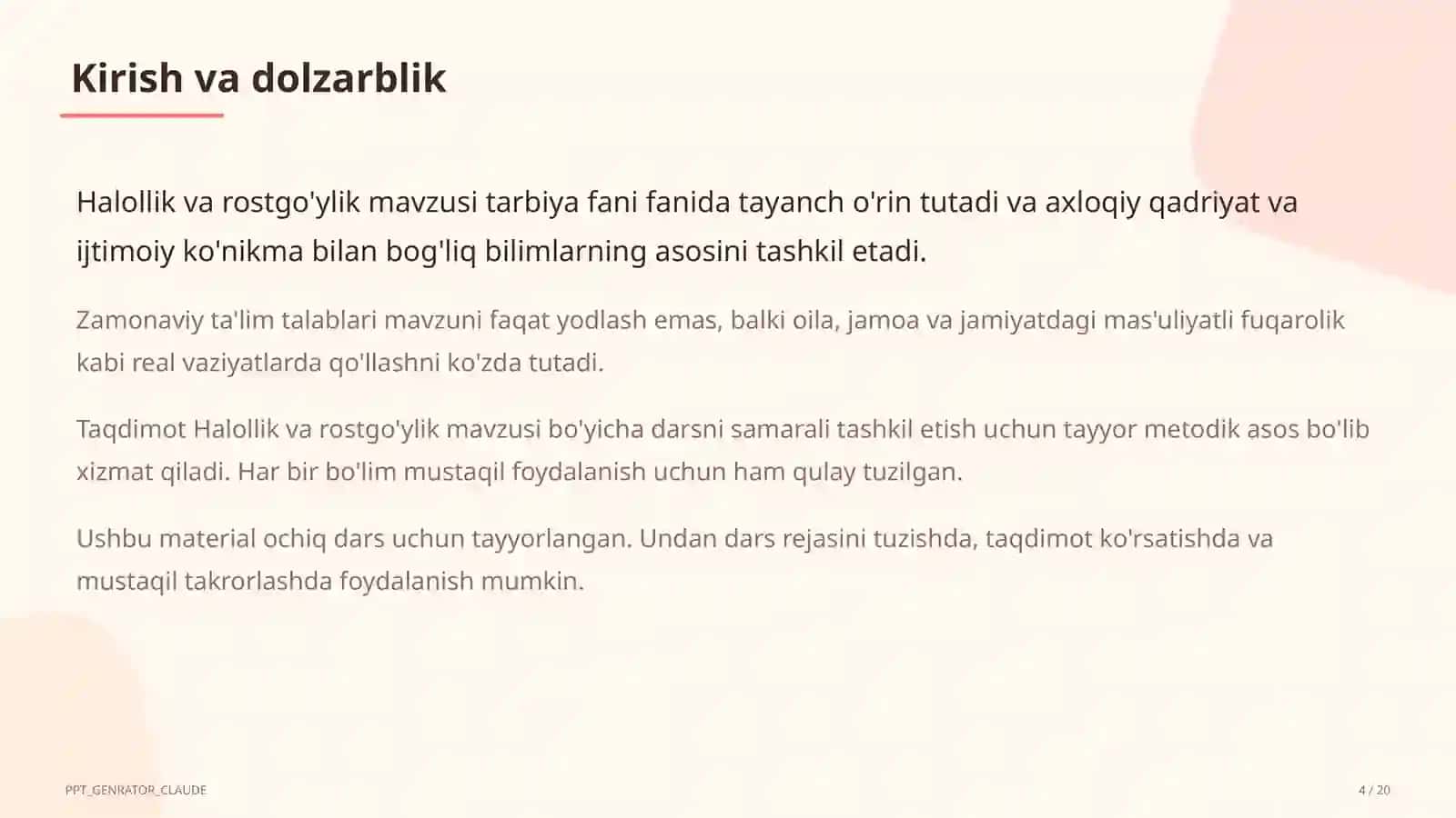 Halollik va rostgo'ylik (2-sinf) 4