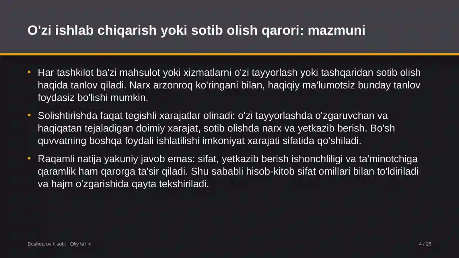 axborot texnologiyalari sohasida ishlab chiqarish yoki sotib olish qarorini asoslash 1340 4