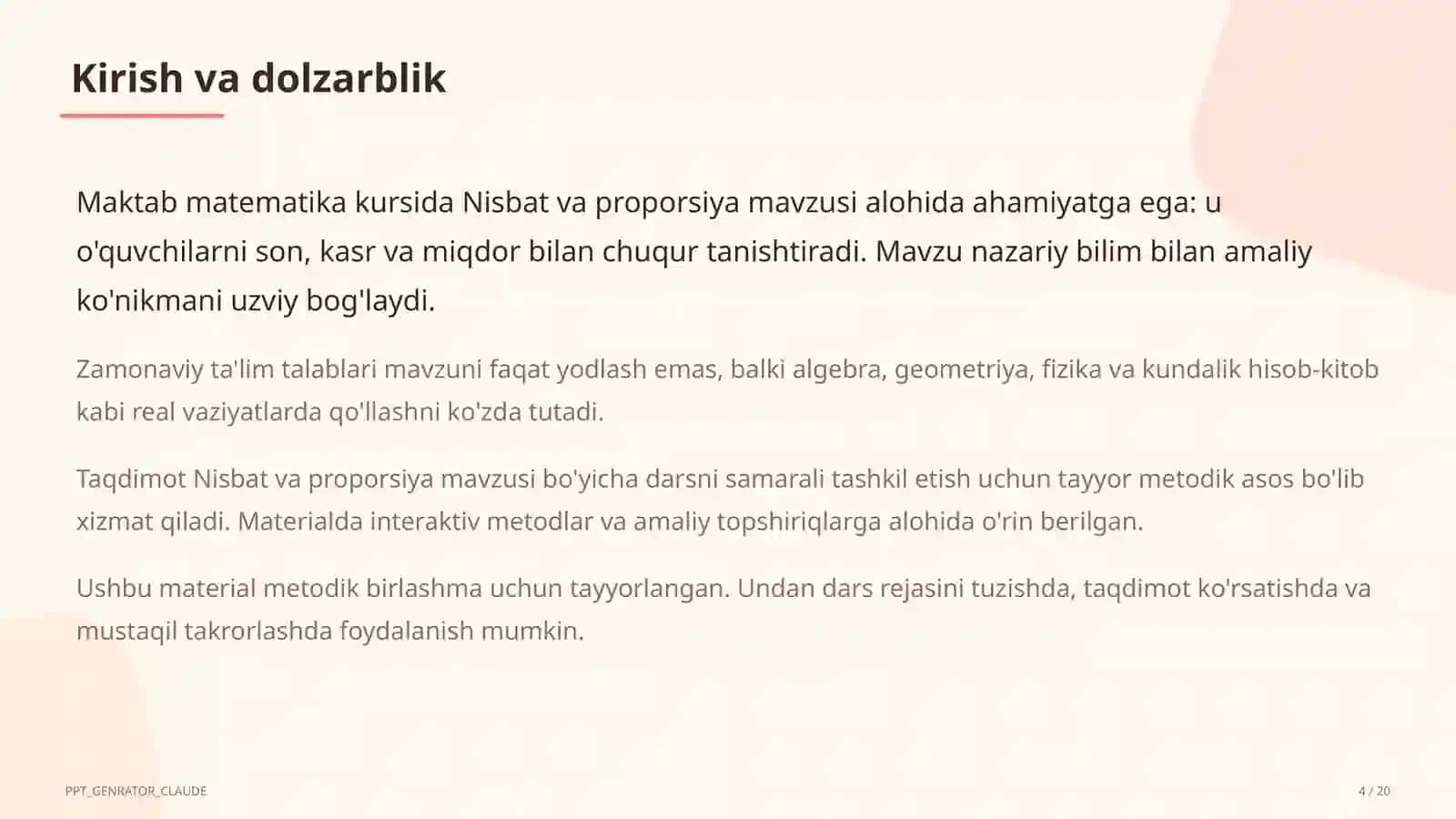 Nisbat va proporsiya (6-sinf) 4