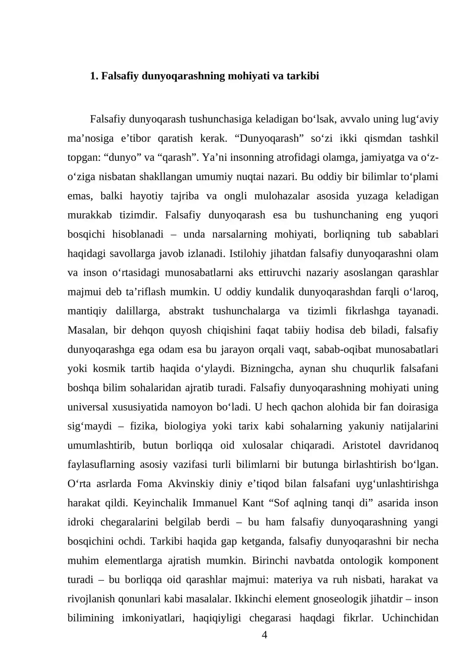 Falsafiy dunyoqarash,uning xususiyatlari va asosiy tamoyillari 4