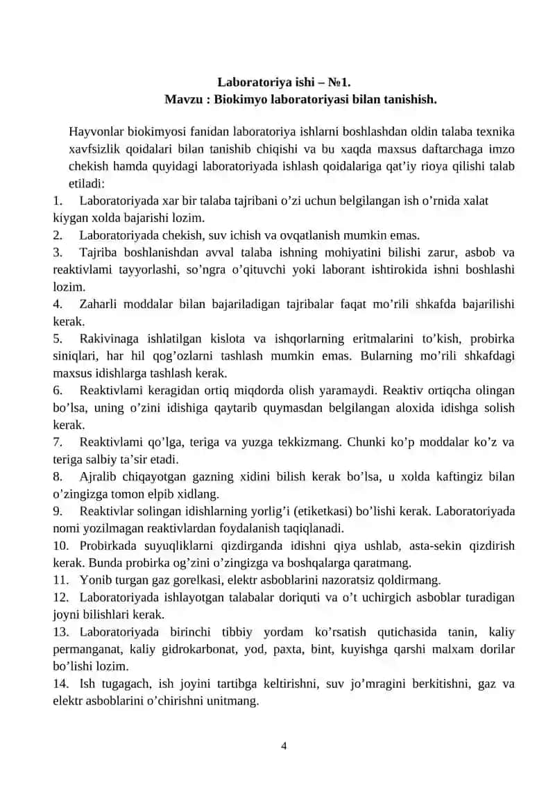 Biologiya laboratoriya mashg'ulotlari 4