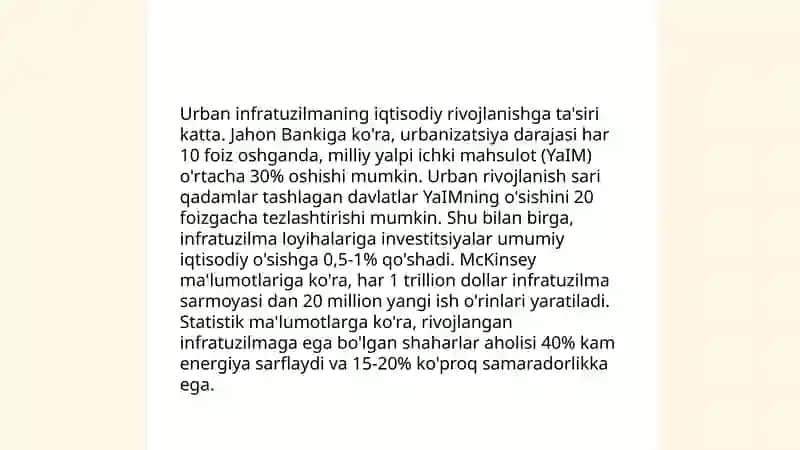 Urbanizatsiya va iqtisodiy o'sishda urbanizatsiyaning roli 4