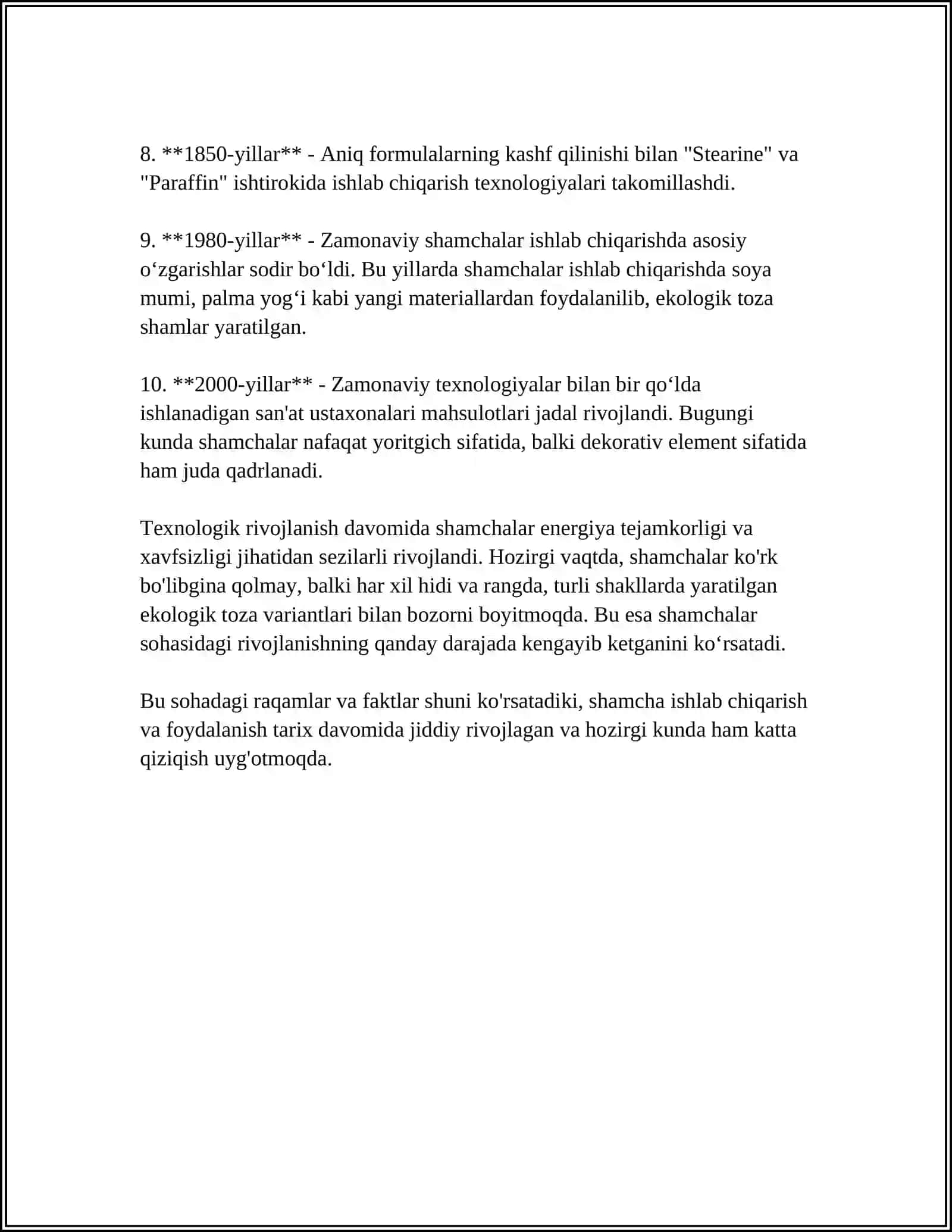 SHAMCHALAR TEXNOLOGIYASIDA QO‘LLANILADIGAN ASOSLAR. ULARNING TASNIFI VA QO‘YILGAN TALABLARI 4