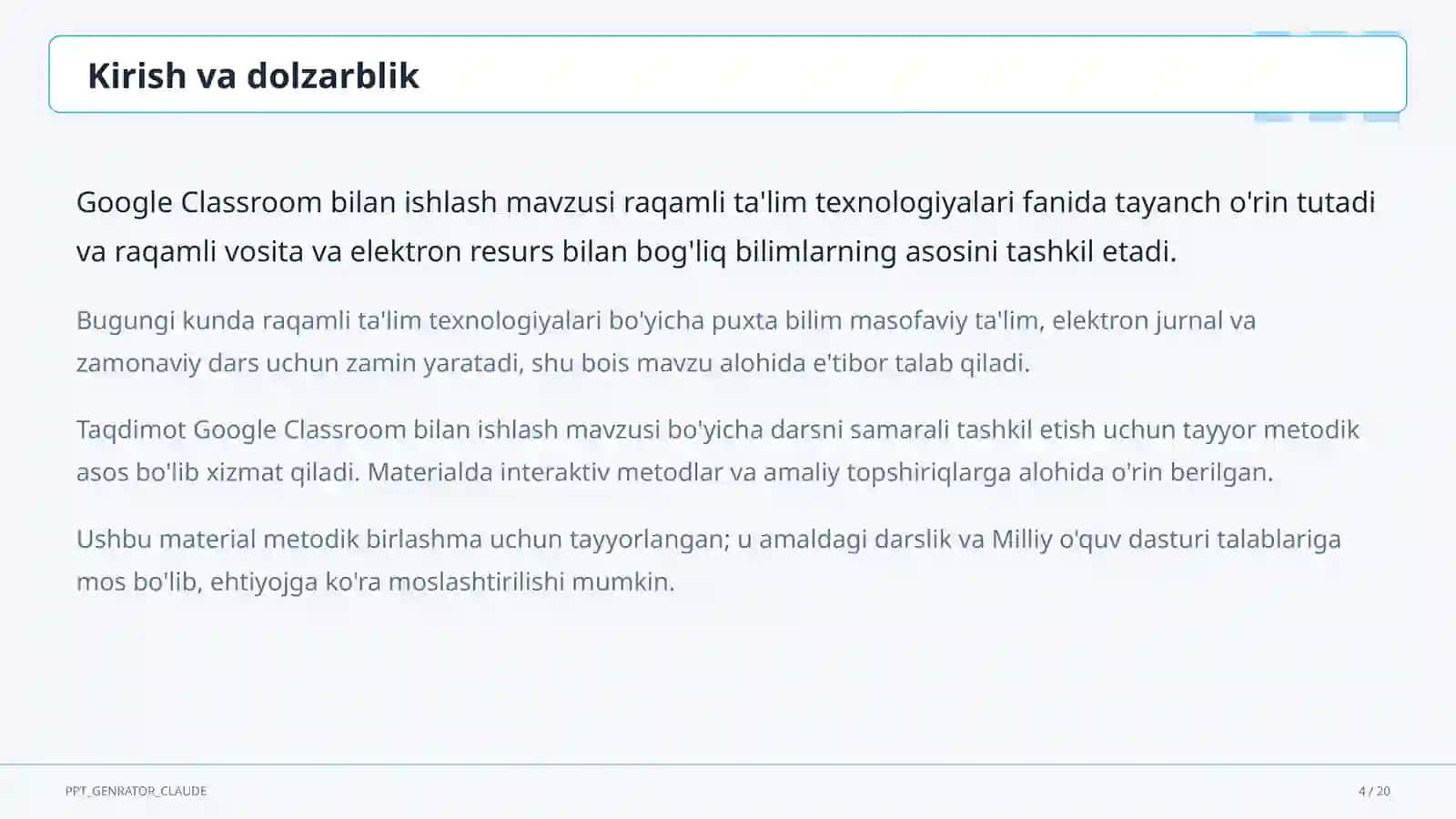 Google Classroom bilan ishlash 4
