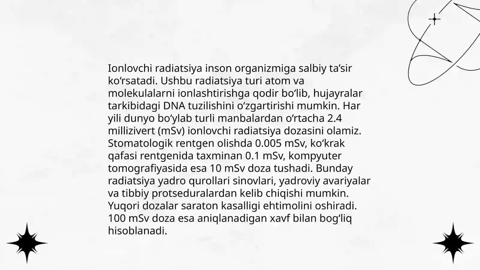 Kombinirlangan radiatsiya zararlarining turlari 4