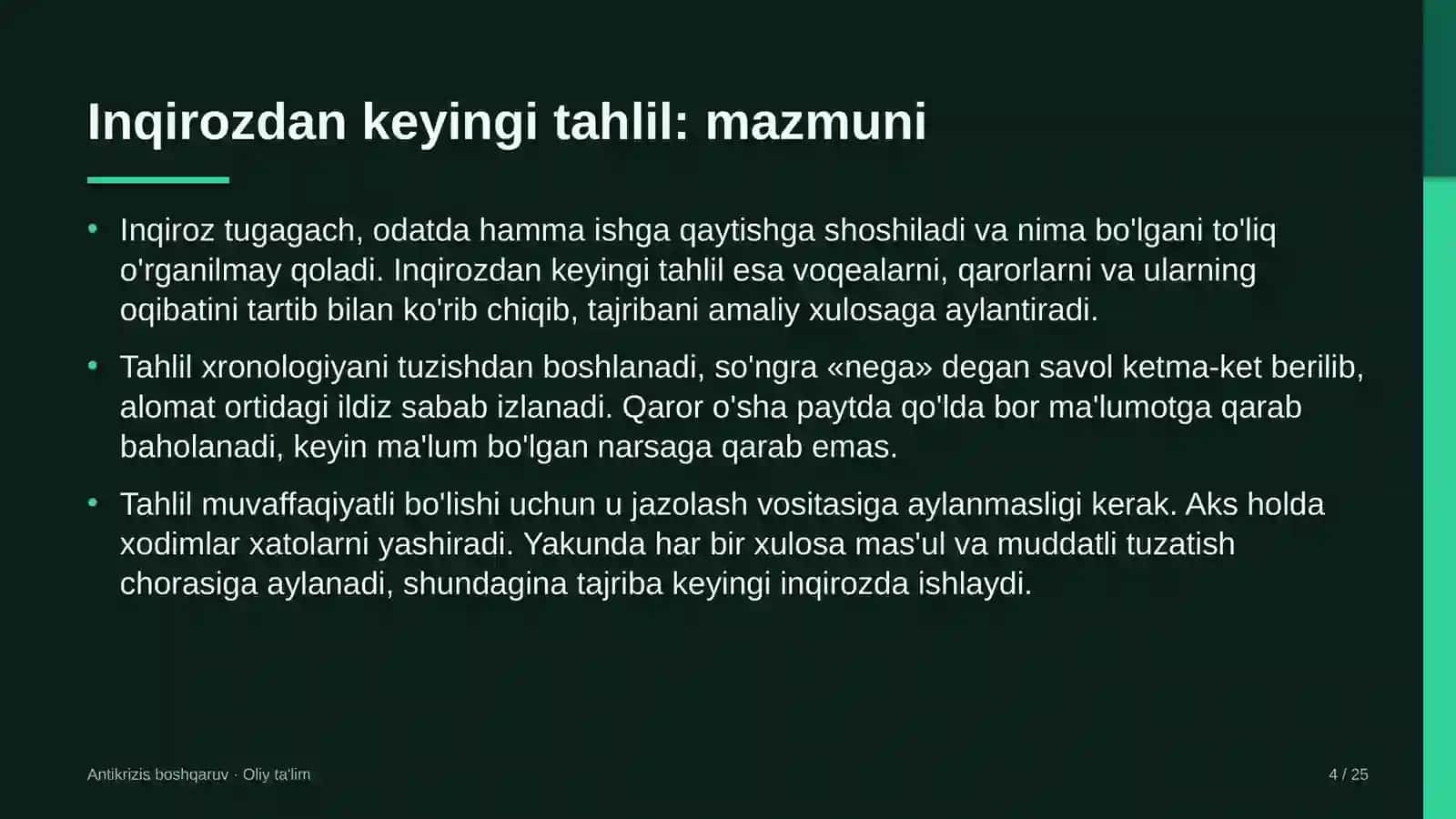 Inqirozdan keyingi tahlil: mohiyati 4