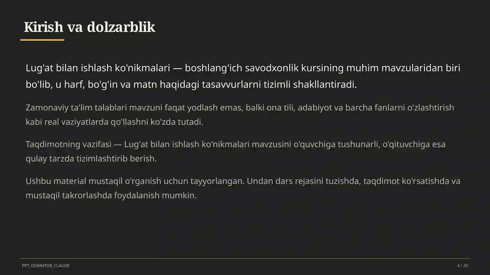 Lug'at bilan ishlash ko'nikmalari (4-sinf) 4