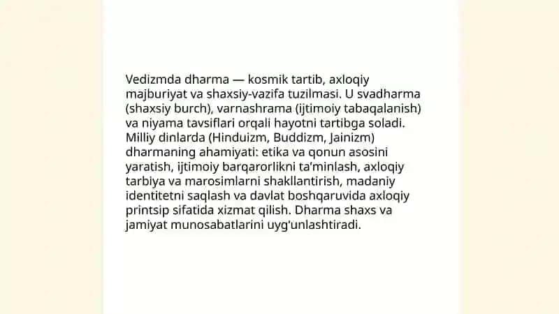 Milliy dinlar-vedizm dini taʼlimotida diniy axloqiy qarashlari 4