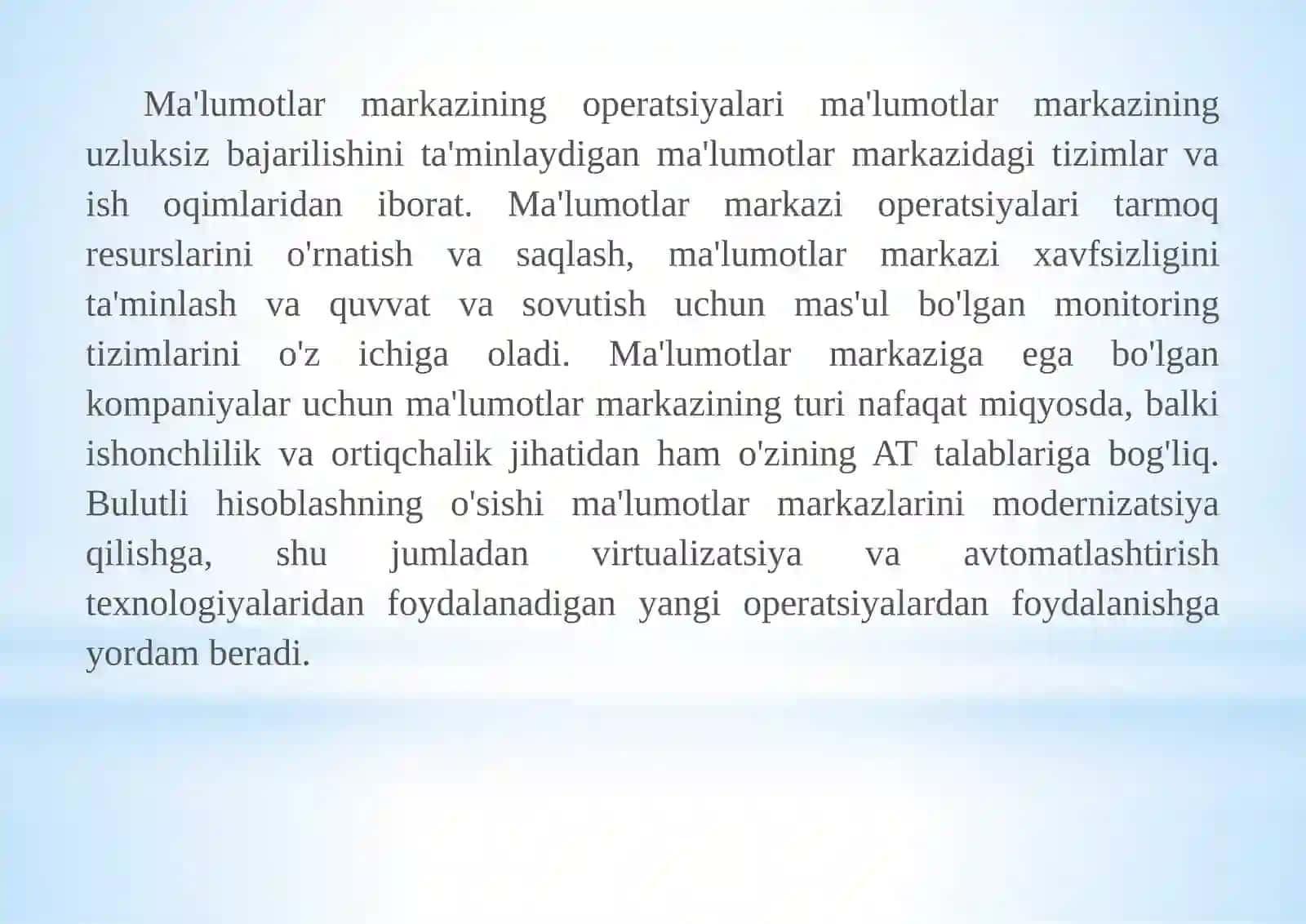 Markaziy ma’lumotlarni qayta ishlash xizmatlari 4