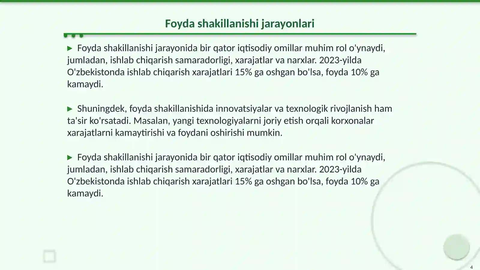 Foyda shakillanishi va taqsimlanishi 4