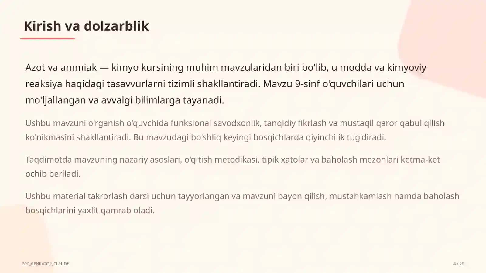 Azot va ammiak (9-sinf) 4