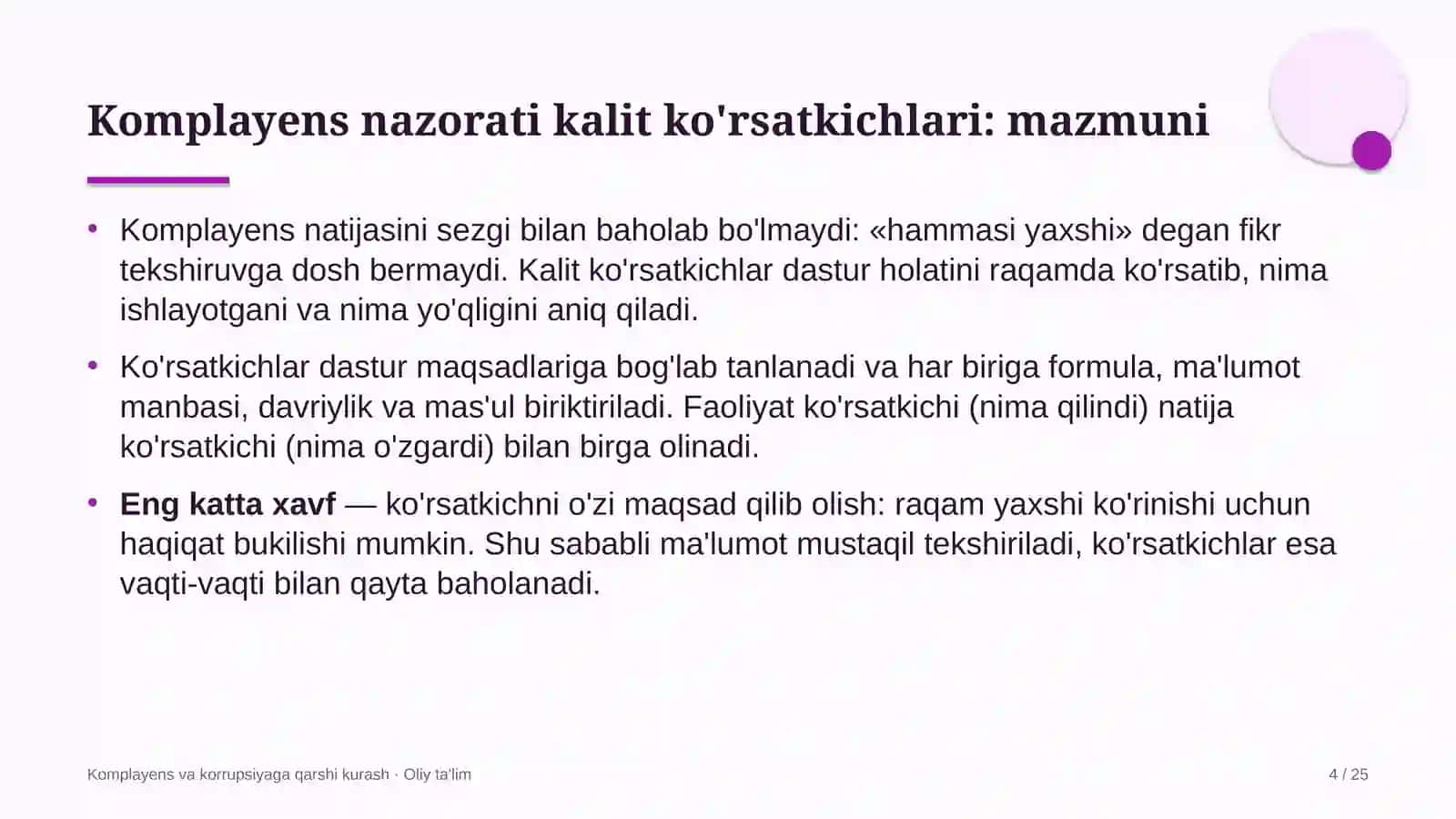 yoqilg'i quyish shoxobchalarida komplayens nazorati kalit ko'rsatkichlarini belgilash 3690 4