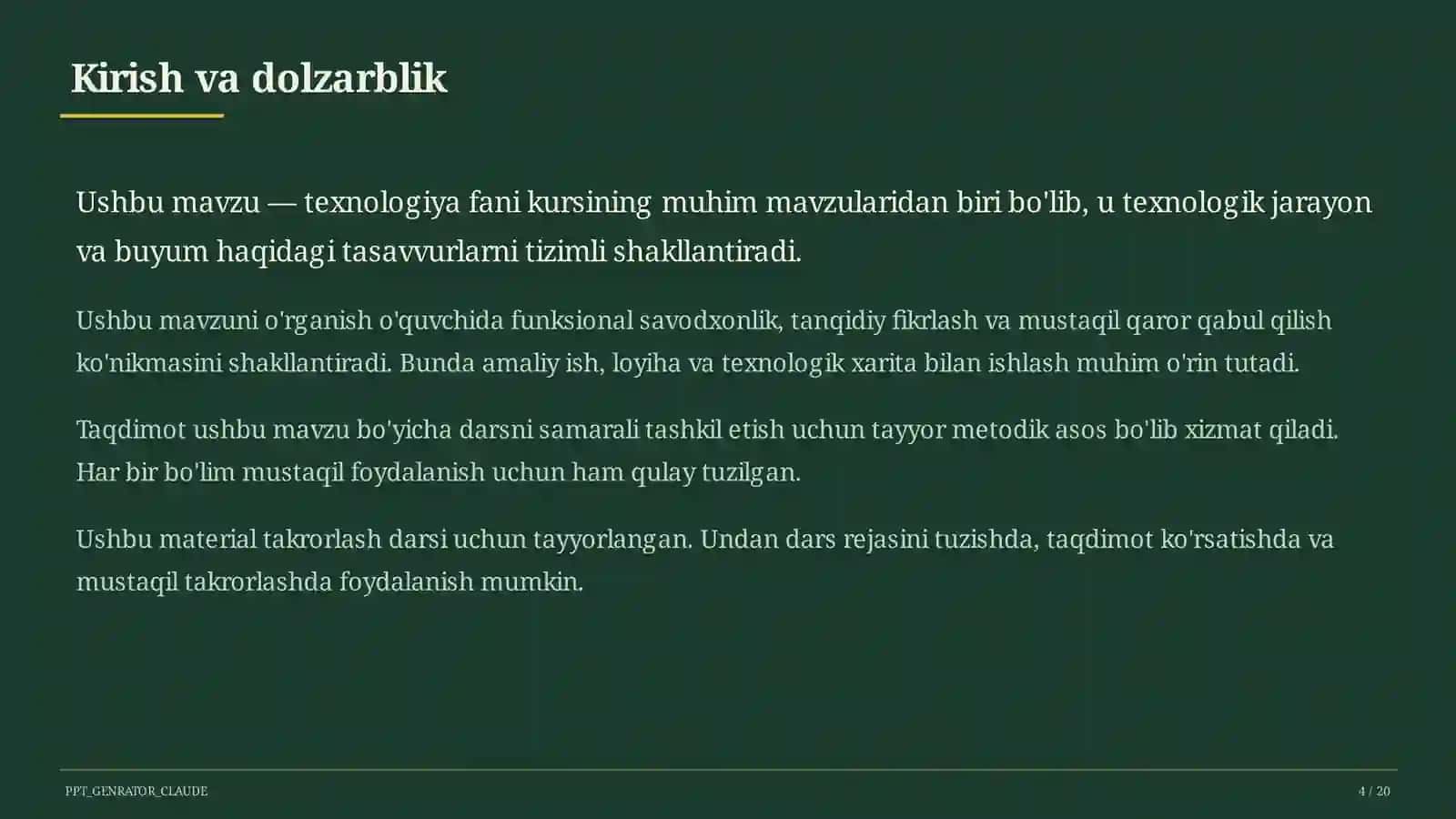 Ishlab chiqarish texnologiyalari va avtomatlashtirish (10-sinf) 4