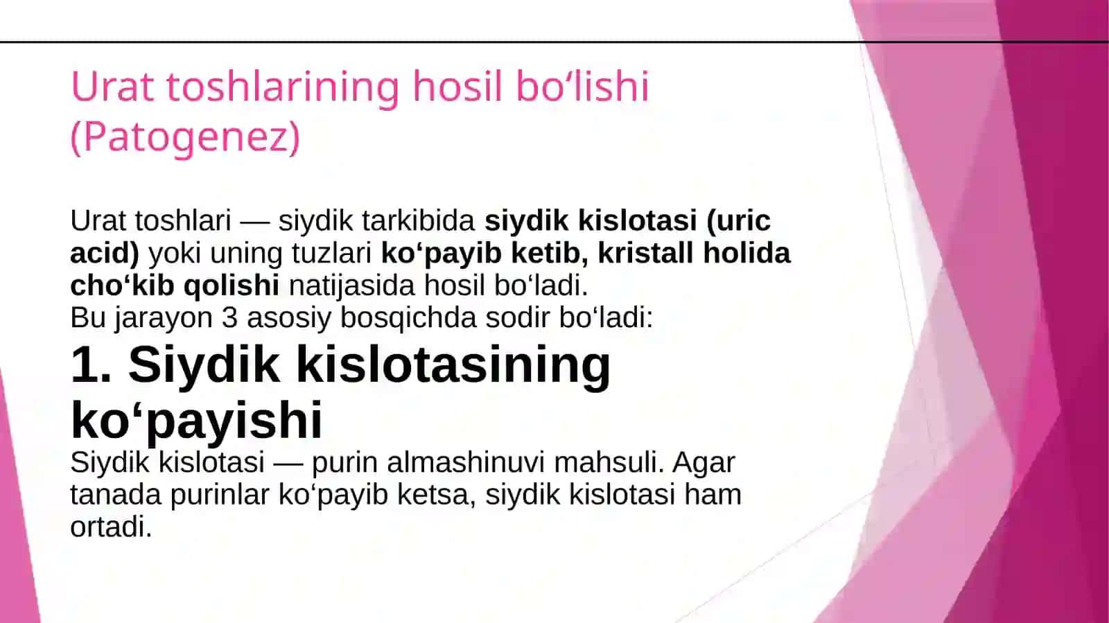 Buyrakda urat toshlarini hosil bo'lishi va uni davolash 4