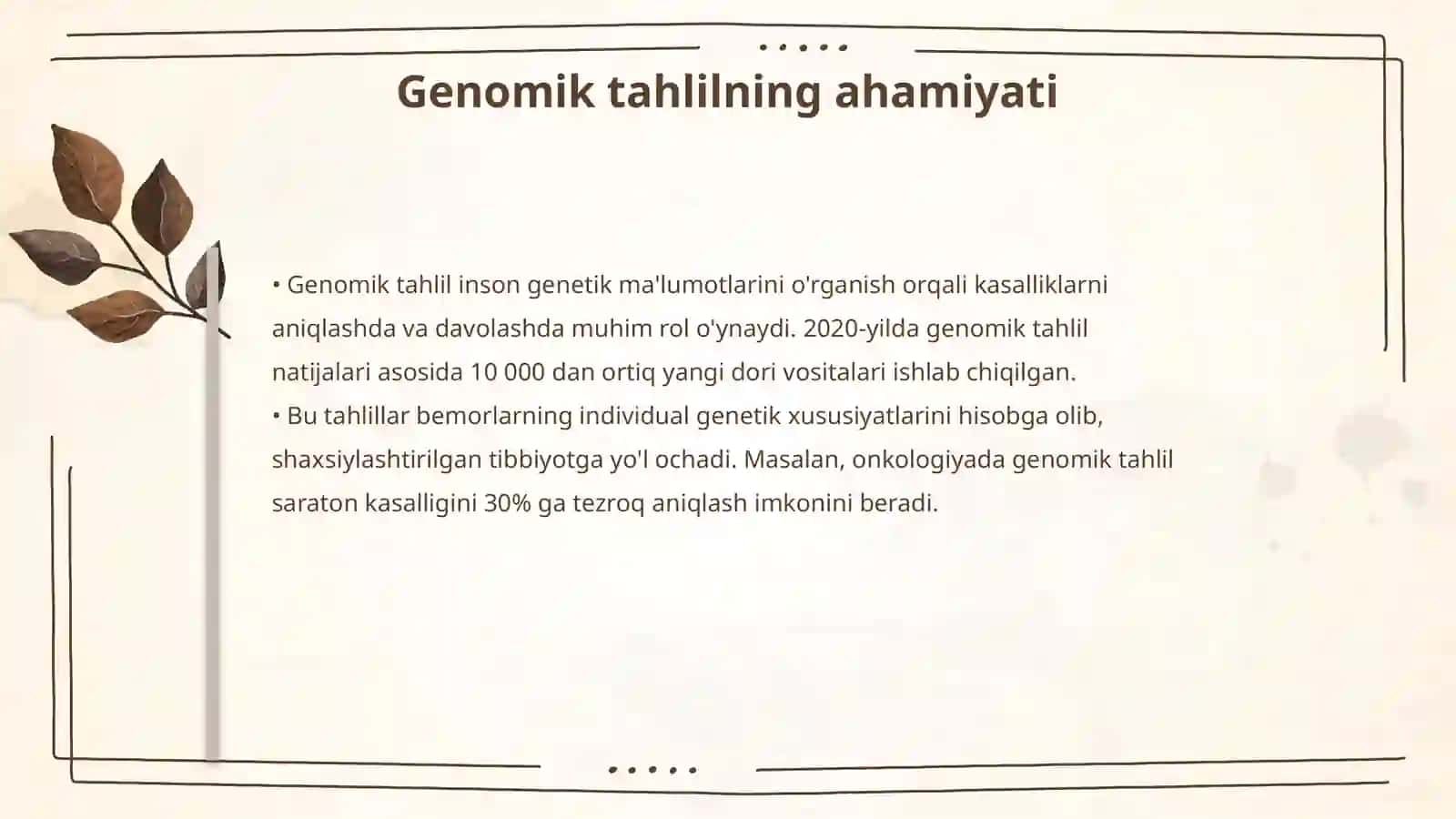 Tibbiyotdagi yangiliklar haqida taqdimot qilish 4
