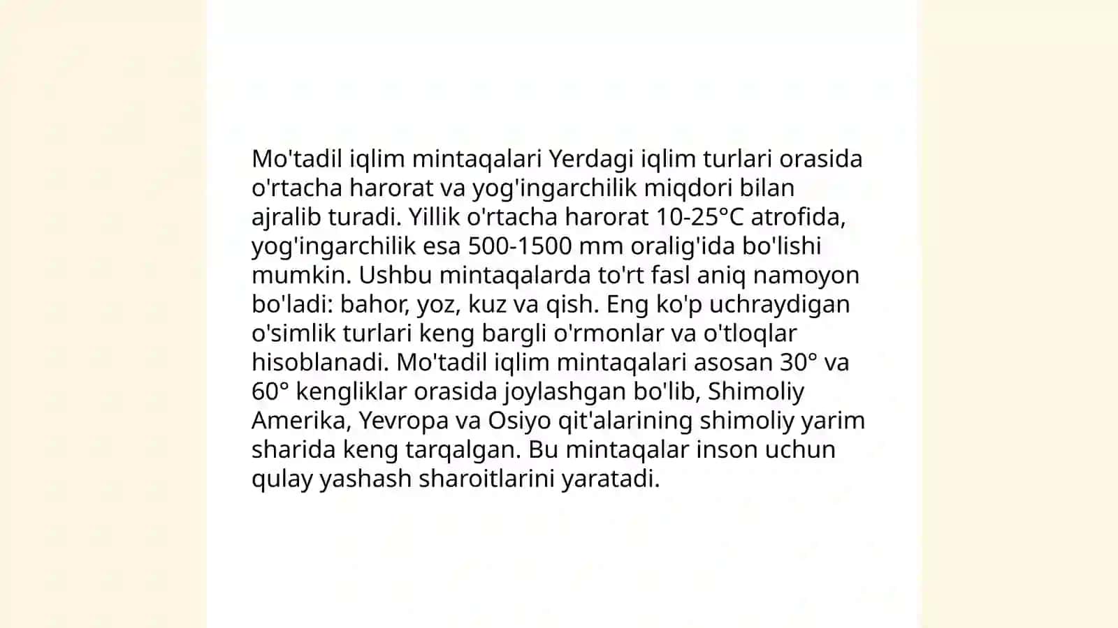 Dunyoning iqlim mintaqalari va o'lkalari 4