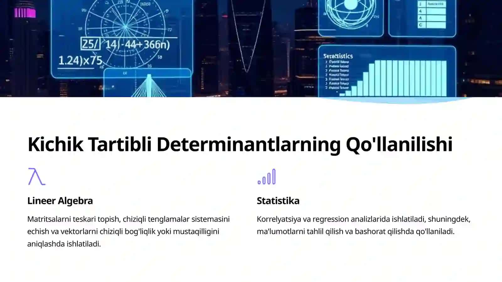 Determinantlar: O'rinlashtirish va O'rin Almashtirish 4