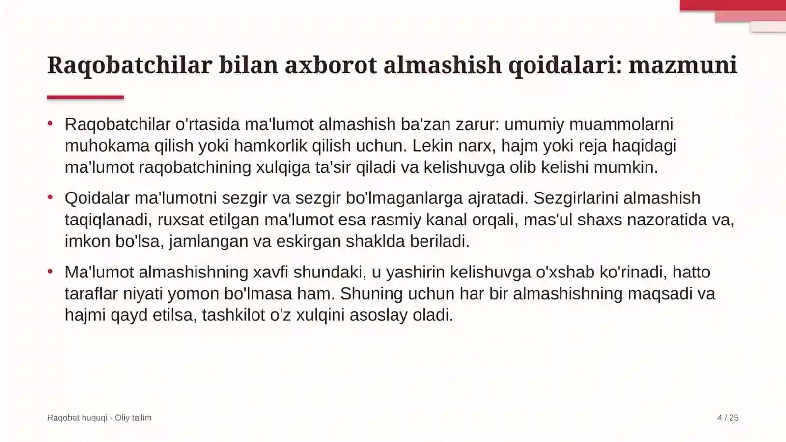multimodal tashishda raqobatchilar bilan axborot almashish qoidalarini belgilash 9562 4