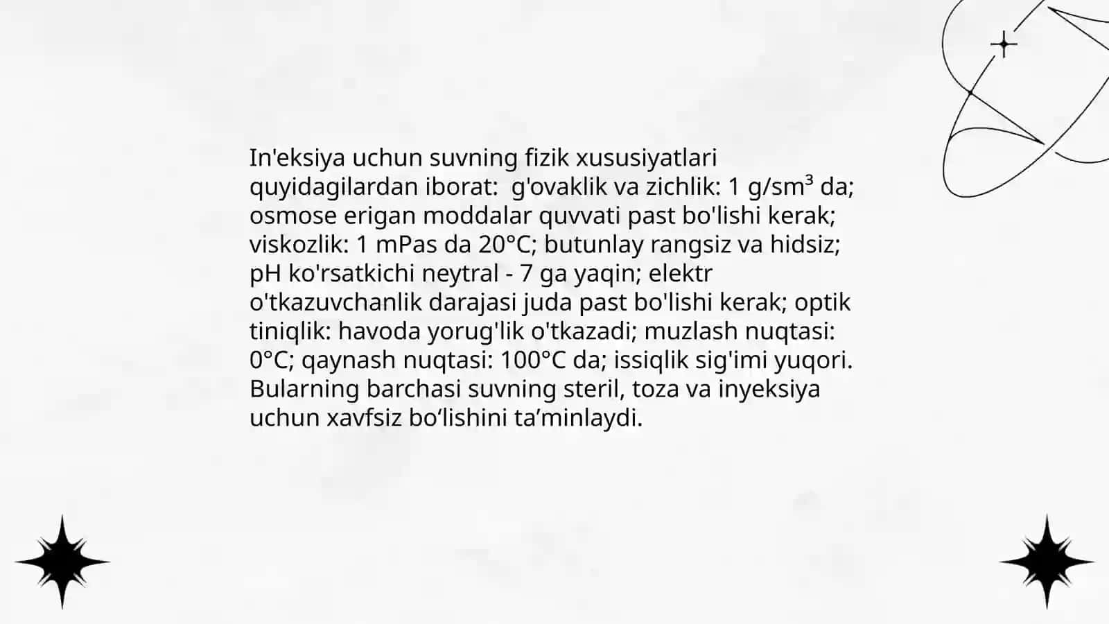 Tozalangan va inyeksiya uchun ishlatiladigan suv tahlili 4