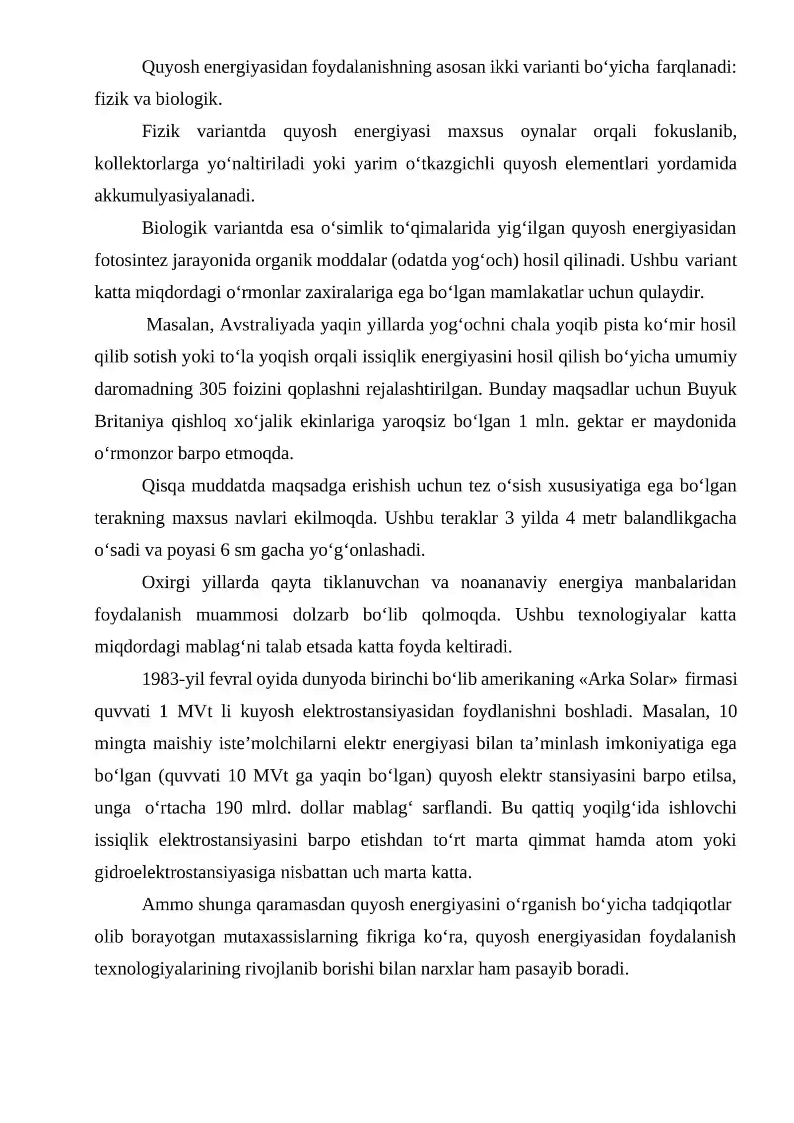 Energiya samaradorlikni oshirishda qayta tiklanuvchi manbalardan foydalanish 4