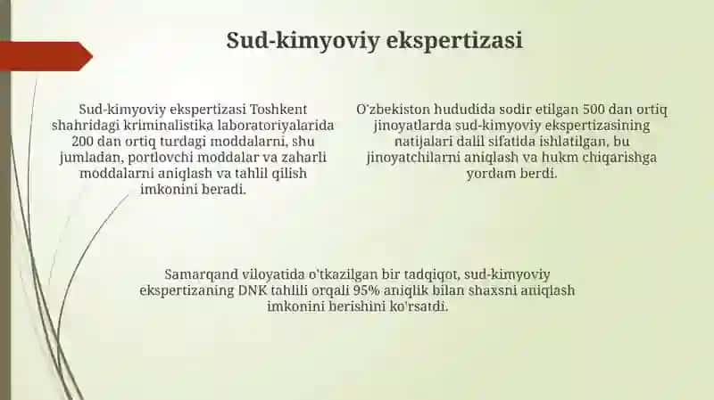 Kriminalistikada kimyoning oʻrni 4