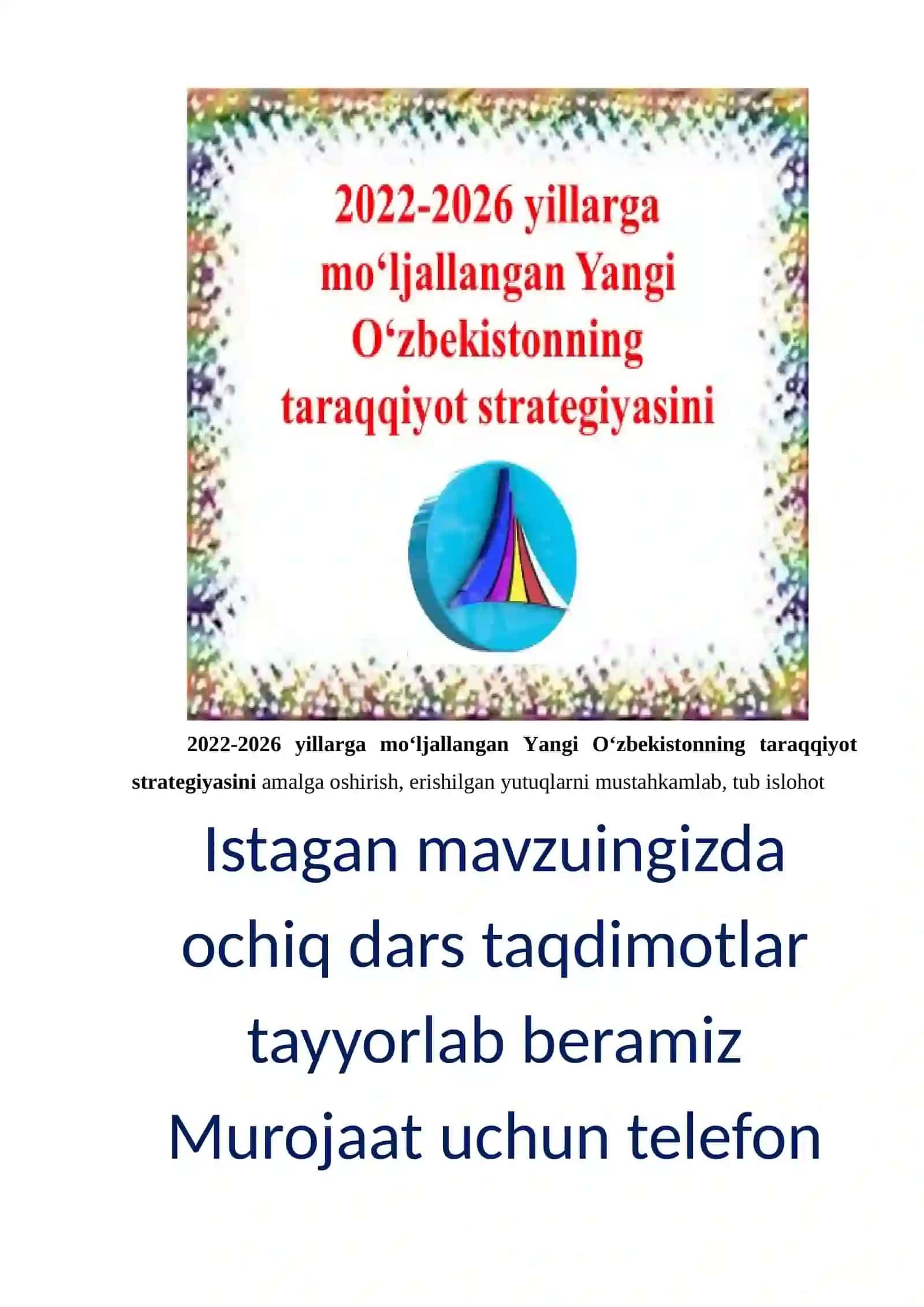 “VATAN UCHUN, MILLAT UCHUN, XALQ UCHUN!” mavzusidagi bir soatli dars ishlari 4